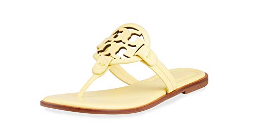 Tory Burch Women's Yellow Banana Leather Miller Thong Sandals Shoes (Numeric_9)