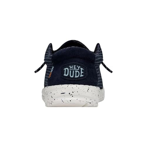 Hey Dude Boy's Wally-Youth Sport Mesh Navy Size 2 | Youth's Shoes | Youth Slip-on Loafers | Comfortable & Light-Weight