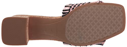 Aerosoles Women's Rufina Heeled Sandal, Pink Combo Vegan Raffia, 9