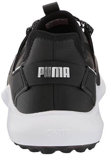 PUMA Men's Ignite Fasten8 Pro Golf Shoe, Black Silver Black, 14