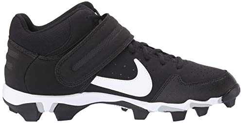 Nike Men's Alpha Huarache Varsity Keystone Mid Molded Baseball Cleat Black/White Size 11.5 M US