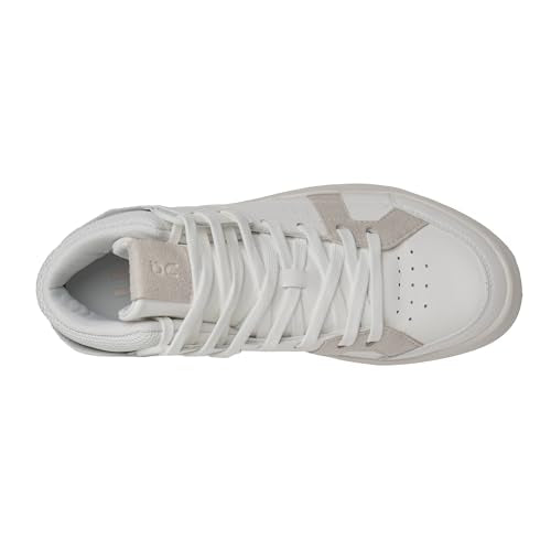 On Women's The Roger Clubhouse Mid 2 Sneaker, White/Sand, 8.5