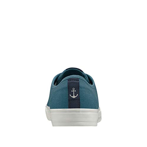 Helly-Hansen Mens Fjord Low-Cut Canvas Deck Shoe V2, 497 Deep Lagoon/Evening Blue/Off White, 10.5
