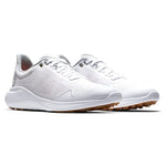 FootJoy Women's FJ Flex Previous Season Style Golf Shoe, White/White/Tan, 8.5