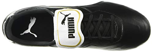 PUMA Mens King Top Firm Ground Soccer Cleats, PUMA Mens black-PUMA Mens white, 10.5