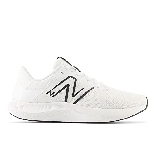New Balance Women's DynaSoft Pro Run V2 Shoe, White/Silver Metalic, 6