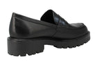 Vagabond Womens Kenova Smooth Black Leather Chunky Sole Loafers - Black - 10