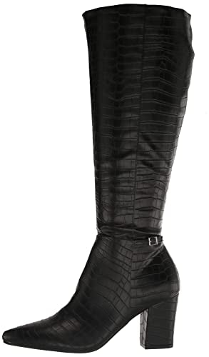 LifeStride womens Stratford-wc Knee High Boot, Black Croco, 8.5 Wide US