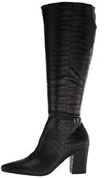 LifeStride womens Stratford-wc Knee High Boot, Black Croco, 8.5 Wide US