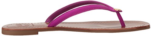 Tory Burch Terra Thong Flip Flops Leather Thong Sandals (7, Violet Glow)