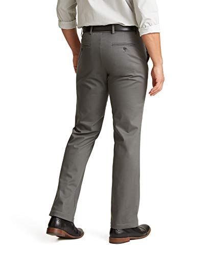 Dockers Men's Straight Fit Signature Lux Cotton Stretch Khaki Pant, Magnet, 36W x 34L