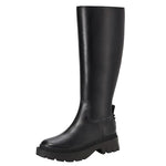 Coach Women's Julietta Leather Boot Knee High, Black, 5.5