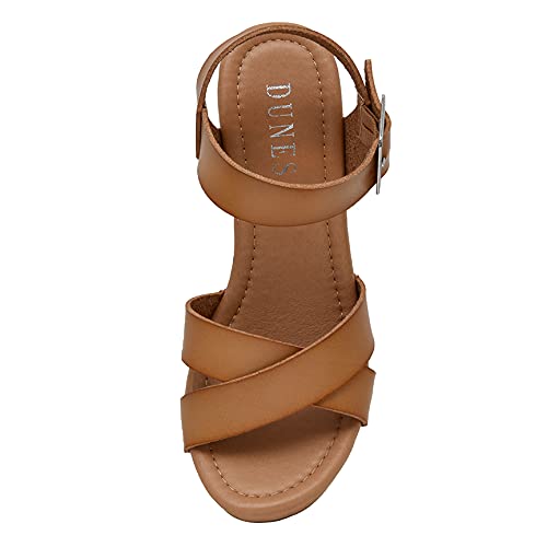 Dunes Women's Sayer Faux Wood Sandal +Comfort Foam & LiteSole Technology 6 Honey