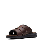 Clarks Men's Walkford Easy Flat Sandal, Brown Tumbled Leather, 13
