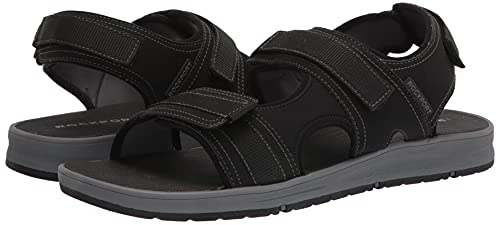Rockport Men's Lucky Bay Sport 3 Strap Sandal, Black NBK, 10