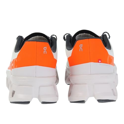 On Men's Cloudmonster Sneakers, Undyed-White | Flame, 7.5 Medium US