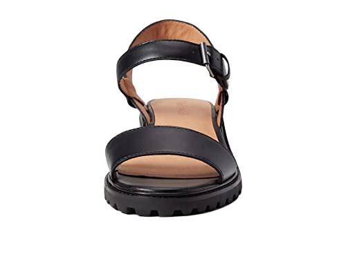 Madewell Cameron Lug Sandal - Nubuck Sandals for Women - Leather Upper with Ankle Strap Buckle Closure, Synthetic Outsole, and Round-Toe Sandals True Black 10 M