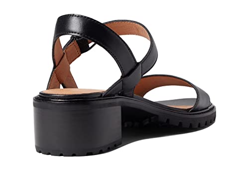 Madewell Cameron Lug Sandal - Nubuck Sandals for Women - Leather Upper with Ankle Strap Buckle Closure, Synthetic Outsole, and Round-Toe Sandals True Black 10 M