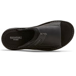 Rockport Men's Darwyn 2 Slide Sandal, Black Leather 2, 9.5