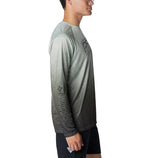Columbia Men's Super Terminal Tackle PFG Super Fade Long Sleeve, Cypress Techcamo/Bathymetric Super Fade, Medium