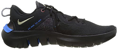 Nike Men's Flex 2021 Running Shoe (9.5, Black/Light Photo Blue/Melon Tint, Numeric_9_Point_5)