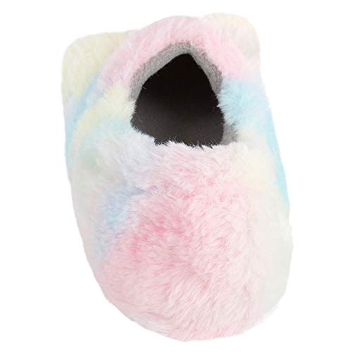 Jessica Simpson Girls Cute and Cozy Plush Slip On House Slippers with Memory Foam, Tie Dye, X-Large