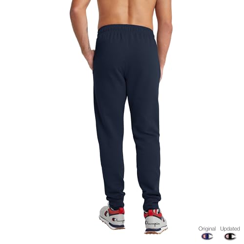 Champion Mens Joggers, Powerblend, Fleece For (Reg. Or Big & Tall) Athletic-sweatpants, Navy Script, Small US