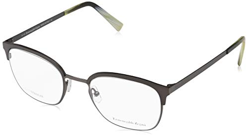 Ermenegildo Zegna EZ5038 009 Mens Matte Gunmetal/Horn 50 mm Eyeglasses - Matte Gunmetal/Horn - Matte Gunmetal/Horn