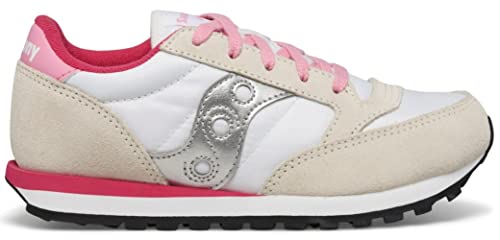 Saucony Jazz Original Sneaker, White/Silver, 1.5 US Unisex Big Kid