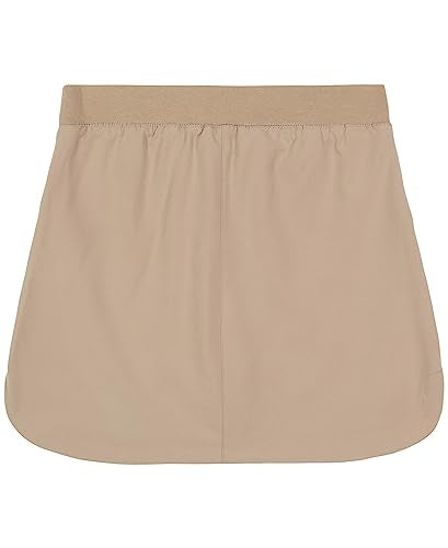 Nautica Girls Size School Uniform Performance Scooter Skirt with Undershorts, Pull-on, Knit Waistband & Functional Pockets, Khaki, 12 Plus