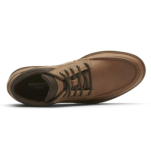 Rockport Men's Weather Ready Moc Boot Ankle, Wheat Leather, 6.5 Wide