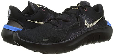 Nike Men's Flex 2021 Running Shoe (9.5, Black/Light Photo Blue/Melon Tint, Numeric_9_Point_5)