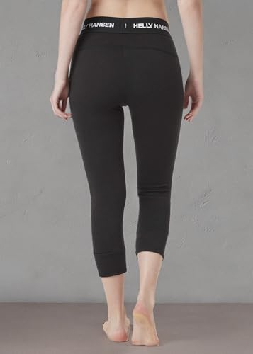 Helly-Hansen Womens LIFA Merino Midweight 3/4 Base Layer Pant, 990 Black, X-Large