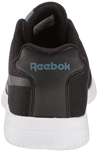 Reebok Men's Stridium Walking Shoe, Black/White/Blue Slate, 10