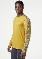 Helly-Hansen Mens LIFA Active Stripe Baselayer Crew, 340 Straw, XX-Large