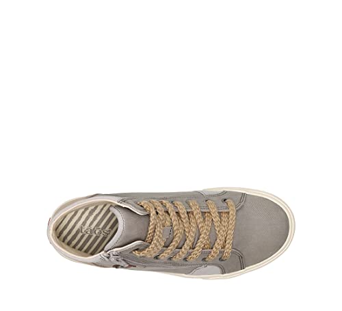 Taos Footwear Women's Top Soul Grey/Ecru Distressed Sneaker 8.5 (M) US