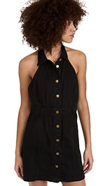 Free People Women's Sami Mini Dress, Washed Black, XS