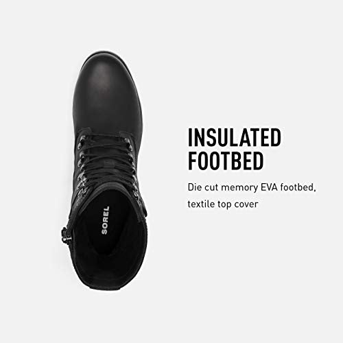 Sorel Women's Emelie Conquest Boot - Light and Heavy Rain - Waterproof - Black - Size 9