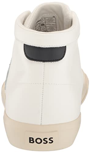 B Logo High Top Leather Sneaker Light Cream