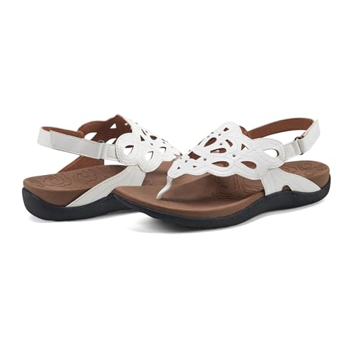 Rockport Women's Ridge Sling Sandal, White, 7.5 M US