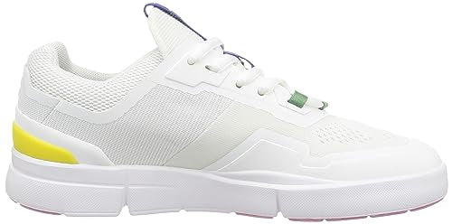 On Women's The Roger Spin Sneakers, Undyed-White | Yellow, 10 Medium US