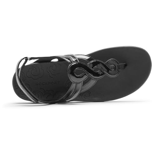 Cobb Hill Women's Ramona-CH Flat Sandal, Black Patent, 9 M US