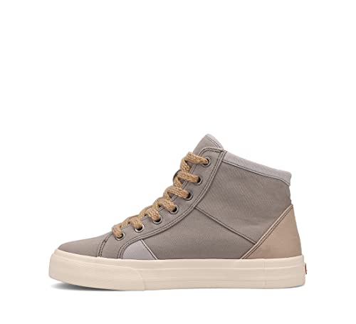 Taos Footwear Women's Top Soul Grey/Ecru Distressed Sneaker 8.5 (M) US