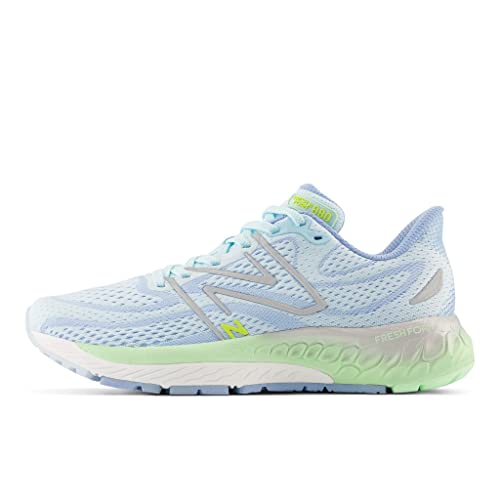 New Balance Women's Fresh Foam 880 V13 Running Shoe, Blue/Green Aura/Silver Metalic, 11 Wide