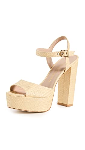 Stuart Weitzman Women's Ryder 95mm Platform Sandals, Wheat, Tan, 9.5 Medium US