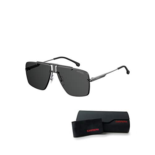 Carrera CA1016/S 0KJ1 64mm Dark Ruthenium/Gray Square Sunglasses for Men for Women + BUNDLE with Designer iWear Eyewear Kit