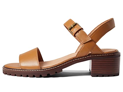 Madewell Cameron Lug Sandal - Nubuck Sandals for Women - Leather Upper with Ankle Strap Buckle Closure, Synthetic Outsole, and Round-Toe Sandals Toffee 7.5 M