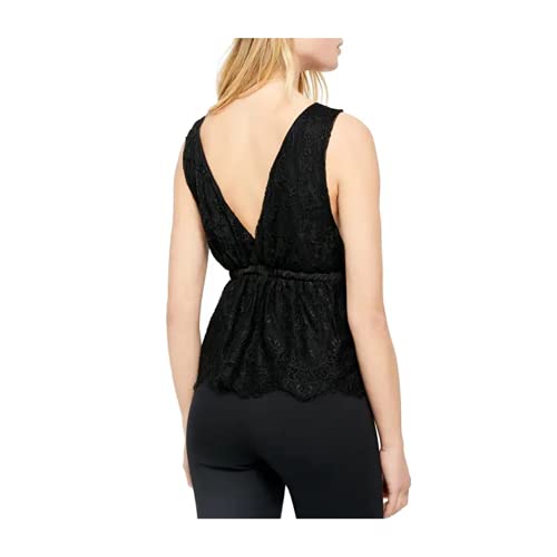 Free People Chante Lace Tank Top, Black S