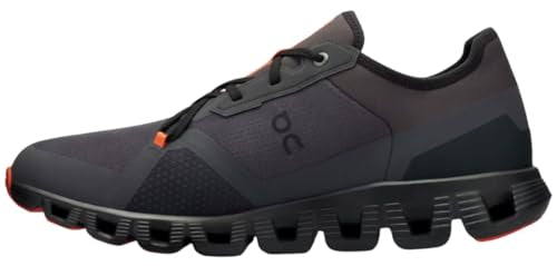 On Men's Cloud X 3 AD Sneakers, Eclipse | Flame, Black, Orange, 12.5 Medium US