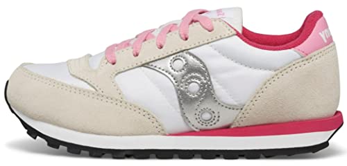 Saucony Jazz Original Sneaker, White/Silver, 1.5 US Unisex Big Kid